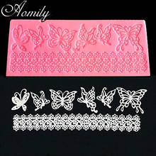 Aomily Wedding Cake Silicone Beautiful Flower Lace Fondant Mold Mousse Sugar Craft Icing Mat Pad Pastry Cake Decorating Tools 2024 - buy cheap