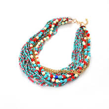 Bohemian Short Necklace For Women Banquet Party neckkace Charms Jewelry Red Blue Black White Colorful Beads Necklace Choker J125 2024 - buy cheap