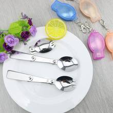Outdoor Camping Picnic Tableware Tool Folding Travel Camping Utensil Stainless Pocket Spoon Fork Super Small Foldable Spoon Fork 2024 - buy cheap