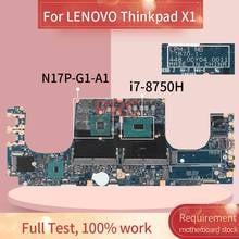 Placa-mãe para notebook 01yu947, compatível com lenovo thinkpad x1, placa principal de notebook 2013-1, sr3yy i7-8750H 4 2024 - compre barato