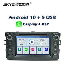 Carplay-dvd player dsp px6 para carro, ips, android 10, 4gb + 64gb, mapa gps, wi-fi, rádio, dvr, bluetooth, para toyota auris 2003-2011 2008 2024 - compre barato