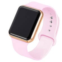 Silicone LED Display Digital Sports Watches Women Sports Fashion Pink Gold Ladies Simple Clock Men Relogio Masculino Reloj Mujer 2024 - buy cheap