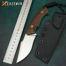 Kerzeman D2 Blade Outdoor Hunting Straight Knife Survival Camping Fixde Blade Tactical Knives Tools High-End Micarta Handle 2024 - buy cheap