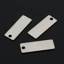10 Pieces Stainless Steel Flat Rectangle Blank Coin Drop Stamping Charms Pendants Jewelry Findings for DIY Craft Silver Color 2024 - buy cheap