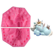 Cute Sleep Unicorn Silicone Mold Little Horse Soap Mold Cartoon Candle Mold Baby Shower Decoration Kids Birthday Party Favors 2024 - buy cheap