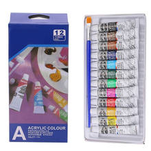 12 Colors 6ml Acrylic Pigment Suit DIY Art Painting Pigment + 1pc Brush For Children Hand Painting Wall Graffiti 2024 - купить недорого