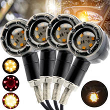 2 uds luz LED de intermitentes Universal para motocicleta, luz trasera de freno ámbar impermeable, luz indicadora intermitente para Harley 2024 - compra barato