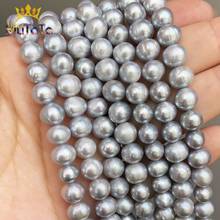 7-8mm Natural Grey Freshwater Pearls Round Beads Loose Spacer Beads For Jewelry Making DIY Bracelet Necklace 15inches Strands 2024 - buy cheap