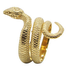 Newest Cool Golden Snake Ring 316L Stainless Steel Fashion Jewelry Size 7-13 Unisex Punk Style Elapoid Ring 2024 - buy cheap