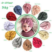 20pc/lot 2020 Brand New Baby Girl Hat With Bow Knot Infant Cotton Beanie Solid Big Bowknot Cap For Girls Kid Hats Headwear 2024 - buy cheap