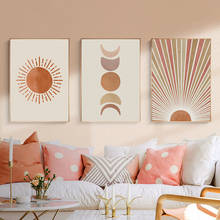 Abstract Landscape Sun and Moon Scene Boho Canvas Prints Painting Wall Art Pictures Posters for Living Room Home Decor No Frame 2024 - buy cheap