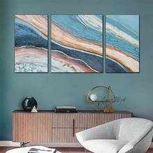 Pintura al óleo abstracta y contemporáneo, arte de pared brillante en color, lienzo, obra de arte, decoración pintada a mano para el hogar, 3 paneles, 100% 2024 - compra barato