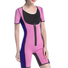 Moldeador de cuerpo completo para mujer, traje de Sauna adelgazante para pérdida de peso, corsé Sexy, mono recortador de cintura y pierna, S-3XL moldeadora frontal con cremallera 2024 - compra barato