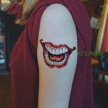 Waterproof Temporary Tattoo Sticker 3D Halloween blade mouth tatto flash tatoo fake tattoos for girl men women 2024 - buy cheap
