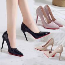 New Korean Version Of The Wild Pointed 10CM High Heels Fashion Patent Leather Shallow Mouth Comfortable High Heels. 2024 - buy cheap