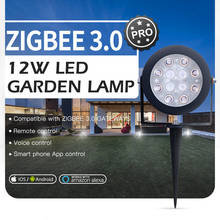 Lâmpada de paisagem, lâmpada inteligente de paisagem, zigbee 3.0 12w rgbcct luz para jardim, trabalho ao ar livre com amazon echo plus smartthings rf 2024 - compre barato