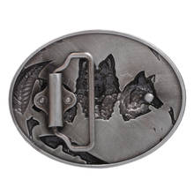 Hebilla de cinturón de Metal de vaquero occidental, hebilla de cabeza de Lobo 3D de plata de Rodeo, Animal 2024 - compra barato