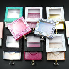 False Eyelashes Packaging Box Crystal handle Lash Boxes Fake 3d Mink Lashes Glitter Empty Case Eye Makeup Tools 2024 - buy cheap