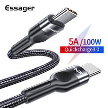 Essager 100W PD Fast Charging Charger Wire CordUSB Type C To USB C Cable USB-C  For Macbook Samsung S20   Xiaomi Type-C USBC Cab 2024 - buy cheap