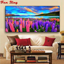 Diamond Painting Lavender Lake Sunset Landscape Embroidery Full Square Round Drill 5D DIY Rhinestone Kit Mosaic Home Decor Gift 2024 - buy cheap