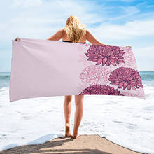 Toalha de banho de microfibra, toalha rosa de textura de crisântemo para viagem, toalhas de praia, toalhas macias de secagem rápida para tapete de ioga para adultos 2024 - compre barato