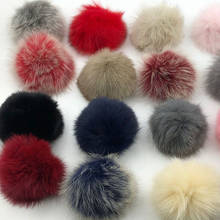 15cm Round Fluffy 100% Real Raccoon Fur Pompoms For Handbags Keychains and Knitted Beanie Cap Hats  Genuine fur  ompon Pom pom 2024 - buy cheap