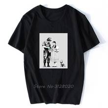 Stop And Search - Banksy - Graphic Cotton T Shirt Men Cotton O-neck TShirt Hip Hop Tees Tops Streetwear Harajuku 2024 - buy cheap