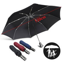 Paraguas automático grande para hombre y mujer, sombrilla resistente a la lluvia y al viento, 3 pliegues, de alta calidad, para negocios y exteriores, 120cm 2024 - compra barato
