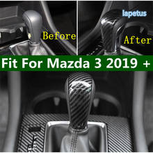 Lapetus-pomo de cambio de marchas para Mazda 3, accesorios de apariencia de fibra de carbono, embellecedor de marco de decoración, ABS, mate, 2019, 2020, 2021 2024 - compra barato