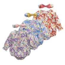 Sanlutoz Baby Girl Bodysuits Cotton Newborn Baby Clothes Princess with Headband Cute 2024 - buy cheap