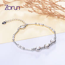 Zorun-pulsera de perlas de agua dulce para mujer, joyería fina de 5-6MM con pulsera de plata de ley 925, nuevo diseño, buena oferta 2024 - compra barato