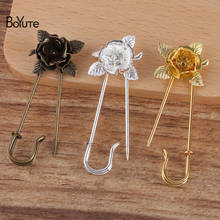 BoYuTe Custom (200 Pieces/Lot) 20MM Rose Flower Welding 50*1.4MM Pins Diy Brooch Jewelry Accessories 2024 - buy cheap