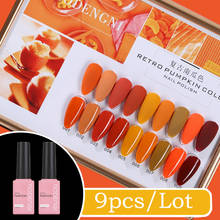 Juego de esmaltes en Gel UV para uñas, purpurina, diseño de manicura, híbrido, naranja, Color puro 2024 - compra barato