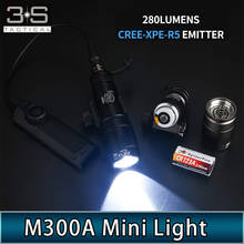 Sureir m300 m300a luz mini-olheiro, luz led com 280 lúmens, arma tática, lanterna, caça ao ar livre, luz rifl 2024 - compre barato