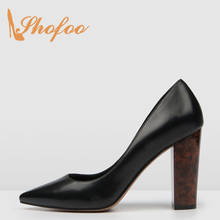 Shofoo Black High Stilettos Pointed Toe Pumps Woman Square Heels Large Size 11 14 Autumn Office Fashion Ladies Shoes Mature 2024 - buy cheap