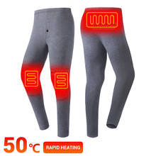 Calças aquecidas masculinas com bateria usb, calças térmicas de lã para homens, calças de esqui de inverno 2024 - compre barato