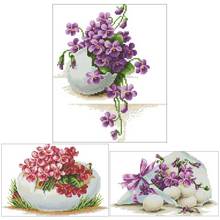 Patrones de huevos y flores de Pascua, 11CT, 14CT, 18CT, conjuntos de punto de cruz, Kits de punto de cruz chinos, costura de bordado 2024 - compra barato