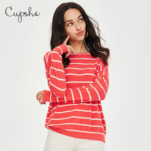 CUPSHE Orange Stripe Loose Oversized Sweater Women Casual O Neck Long Sleeve Knit Pullover Autumn Winter Female Knitwear Jumper 2024 - buy cheap