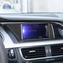 Para audi a4 b8 a5 acessórios do carro interior navegação ar condicionado cd painel de controle lhd rhd estilo adesivos fibra carbono 2024 - compre barato