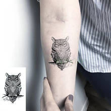 Водонепроницаемая Временная тату-наклейка angry owl on swig tatto флэш-тату поддельные татуировки для детей мужчин и женщин 2024 - купить недорого