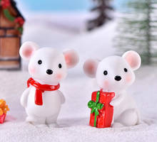 2020 Christmas Mascot Mouse Model Ornaments Cartoon Animal Kids Christmas Gift Micro Landscape Decor for Home Figure Toys 1Piece 2024 - buy cheap