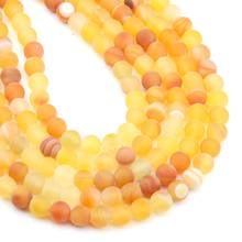 Cuentas de piedra Natural para la fabricación de joyas, bolas redondas sueltas de ágatas de rayas de naranja arenoso, accesorios de bricolaje para collar 2024 - compra barato