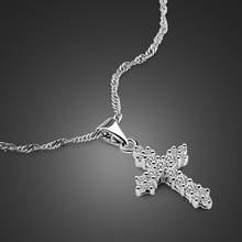 Genuine 100% 925 Sterling Silver Necklace Jewelry Women Wedding Fashion Cross CZ Zircon Pendant Choker Christmas gift 2024 - buy cheap