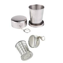 Stainless Steel Camping Mug Camping Folding Portable Outdoor Travel Demountable Collapsible Cup with Keychain 75ml 150ml 2024 - buy cheap