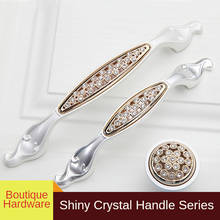 Gold/Silver Rhinestone Handle European-style Diamond Kitchen Cabinet Door Handle Wardrobe Drawer Round Knob Crystal Furniture 2024 - buy cheap