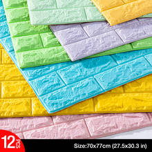 Pegatinas de pared de ladrillo 3D, papel tapiz impermeable autoadhesivo para decoración de habitación de niños, panel 3D, 4 Uds./12 Uds. 2024 - compra barato