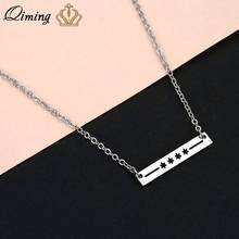 QIMING Chicago Flag Necklace Women Men Fashion Design Bar Pendant Little Four Stars Necklaces Chokers Everday Jewelry 2024 - buy cheap