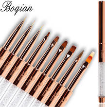 BQAN Rose Gold Nail Brush UV Gel  Liner Painting Pen Acrylic Drawing Brush for Nails Gradient Rhinestone Handle Nail Art Tool 2024 - buy cheap