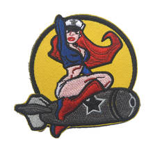 WWII US Army ISAF B52 Air Pinup Girl Forest USA, parche militar, insignia, Parche de bomba de montar para niña 2024 - compra barato