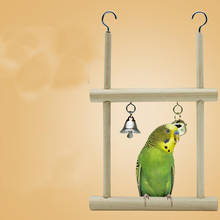 Brinquedo de papagaio de pendurar, gaiola de madeira para pássaros de estimação, escalador, playground de pássaros, brinquedo de balanço, gaiola de mastigar para pássaros 2024 - compre barato